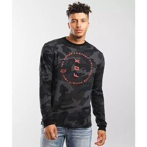 Fox Racing Men’s Long Sleeve Clean Up Camo Print Pullover T-Shirt Size XL Black‎